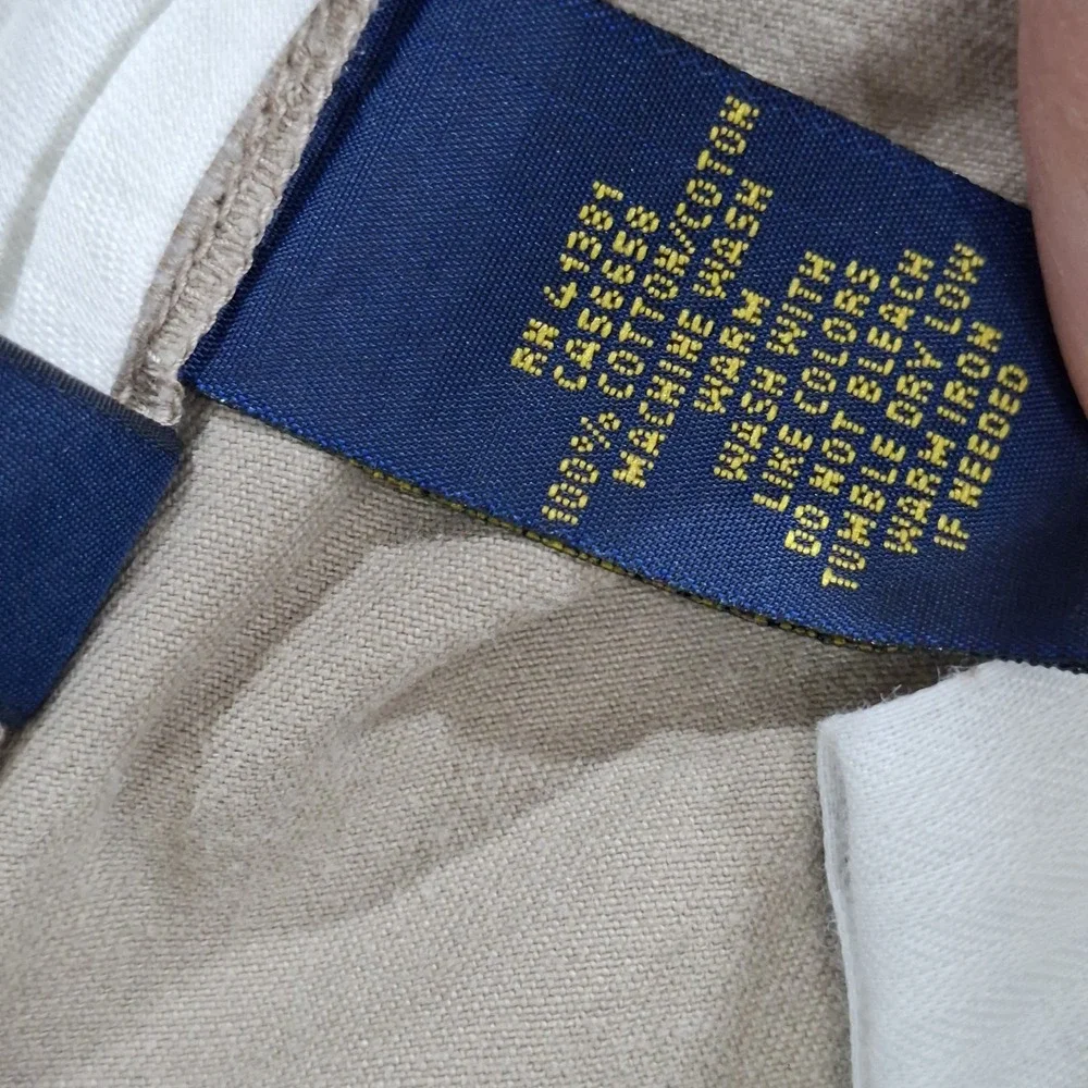 Polo Ralph Lauren Mens 36X32 Tan Slim Fit Flat Front Chino Pants 36X31 Beige